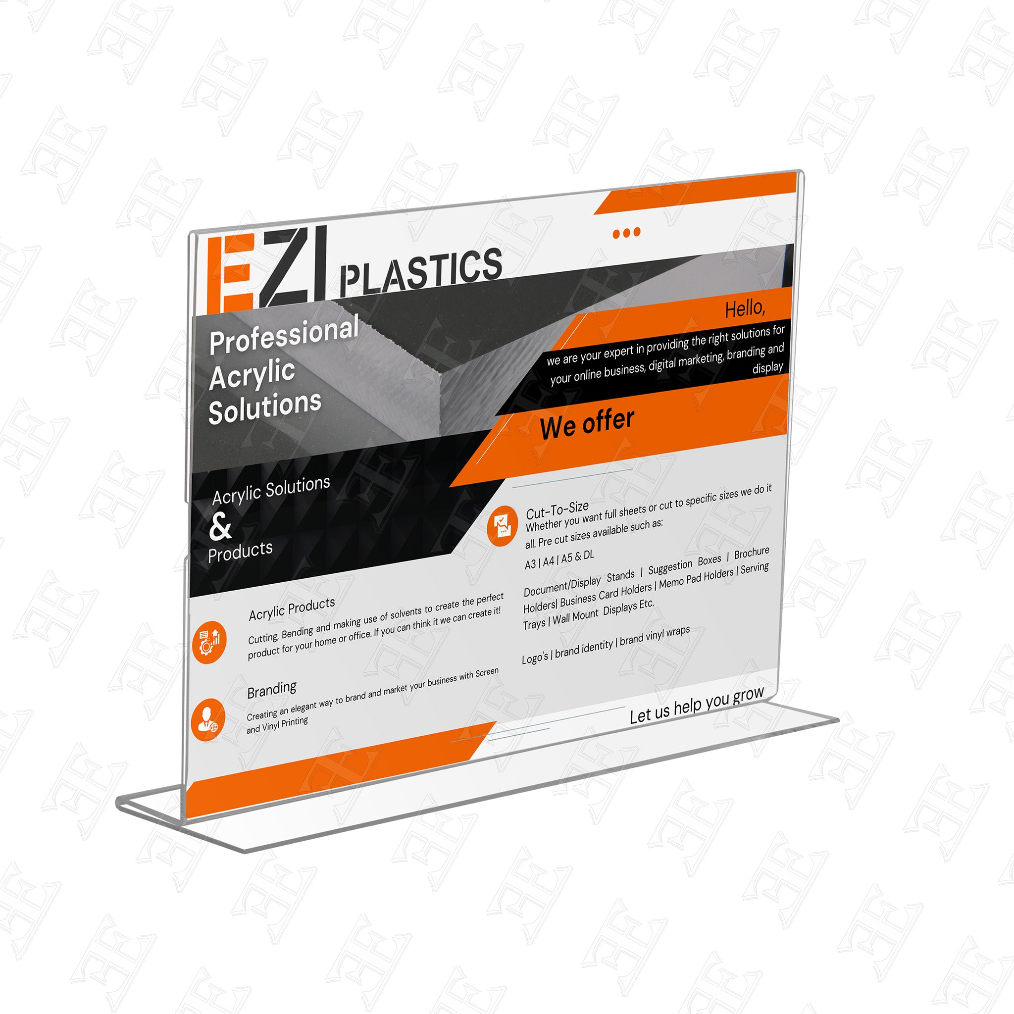 Double Sided Menu Stands Landscape